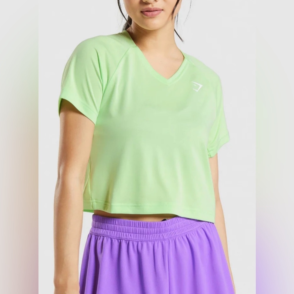 Gymshark Light Green Sport Midi T-Shirt - Size XL
